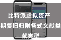 比特派虚拟资产 同期复旧归附各式文献类型