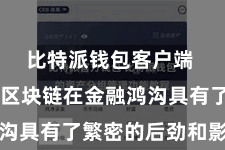 比特派钱包客户端  比特派区块链在金融鸿沟具有了繁密的后劲和影响力