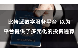 比特派数字服务平台  以为平台提供了多元化的投资遴荐